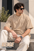 Beige - Drop Shoulder Tee