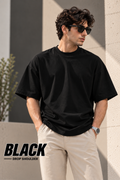 Black - Drop Shoulder Tee