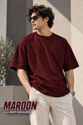 Maroon - Drop Shoulder Tee