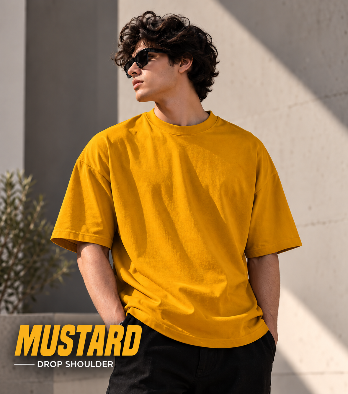 Mustard - Drop Shoulder Tee