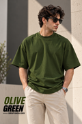 Olive Green - Drop Shoulder Tee