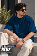 Petrolium Blue - Drop Shoulder Tee